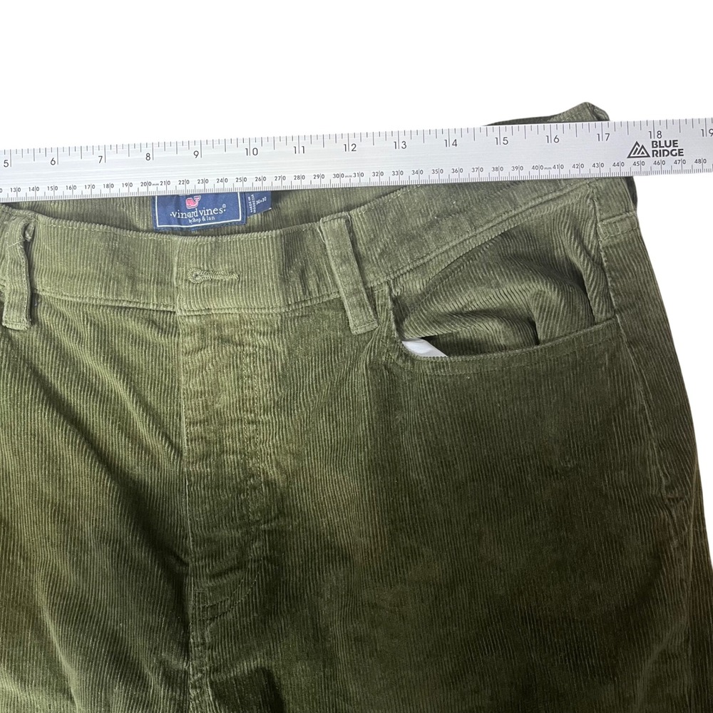 Vineyard Vines Corduroy Pants Mens 36x30 Olive Green 5-Pocket Straight Leg - Picture 6 of 8